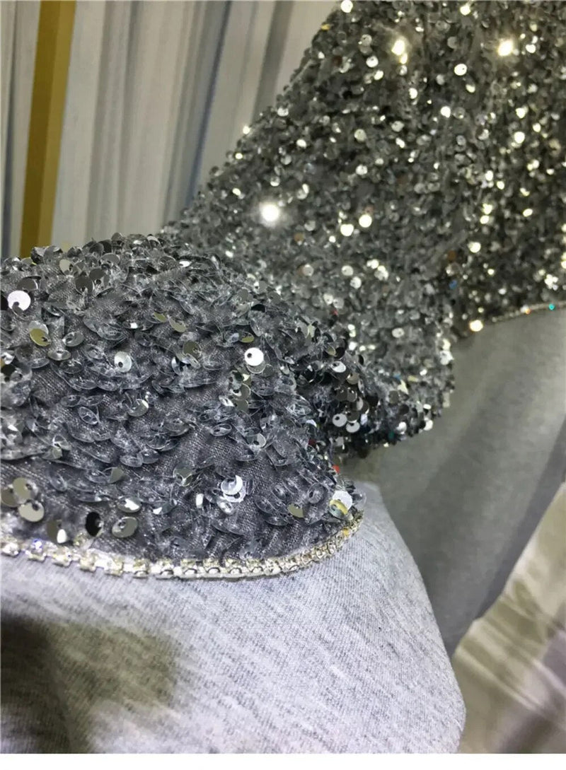 EM Hand-beaded Sequin Pullover Sweatshirt - ShopEbonyMonique