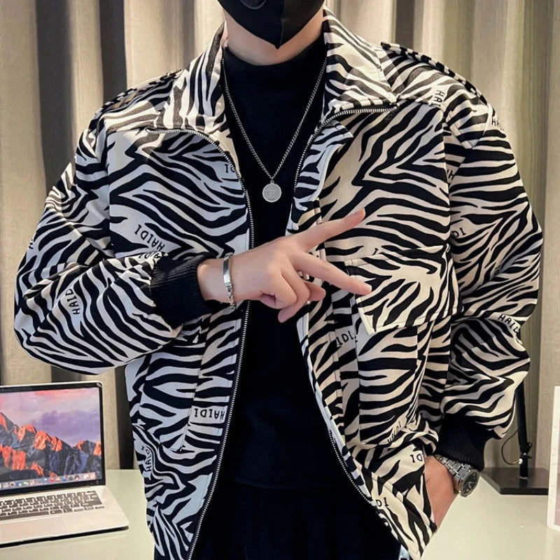 EM Leopard Print Stand Collar Bomber Jacket - ShopEbonyMonique