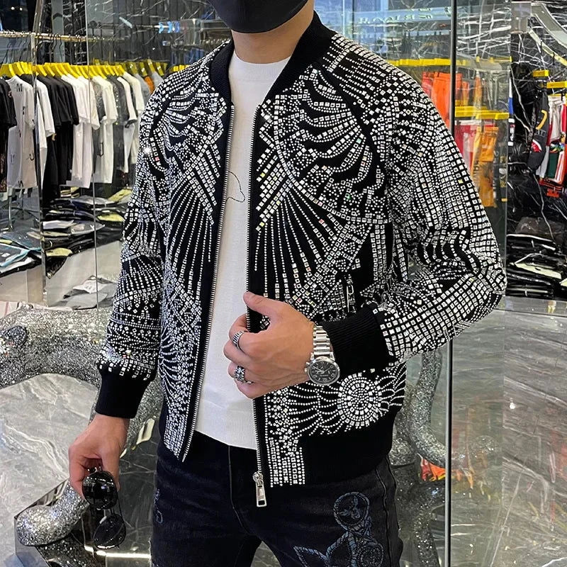 EM Luxury Brand Diamond Mens Jacket - ShopEbonyMonique