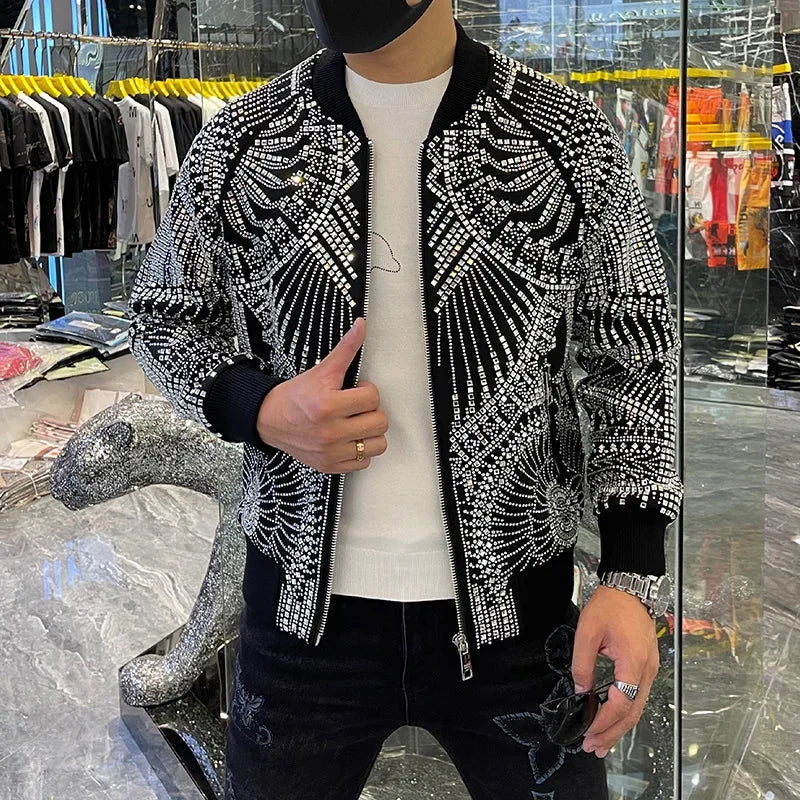 EM Luxury Brand Diamond Mens Jacket - ShopEbonyMonique