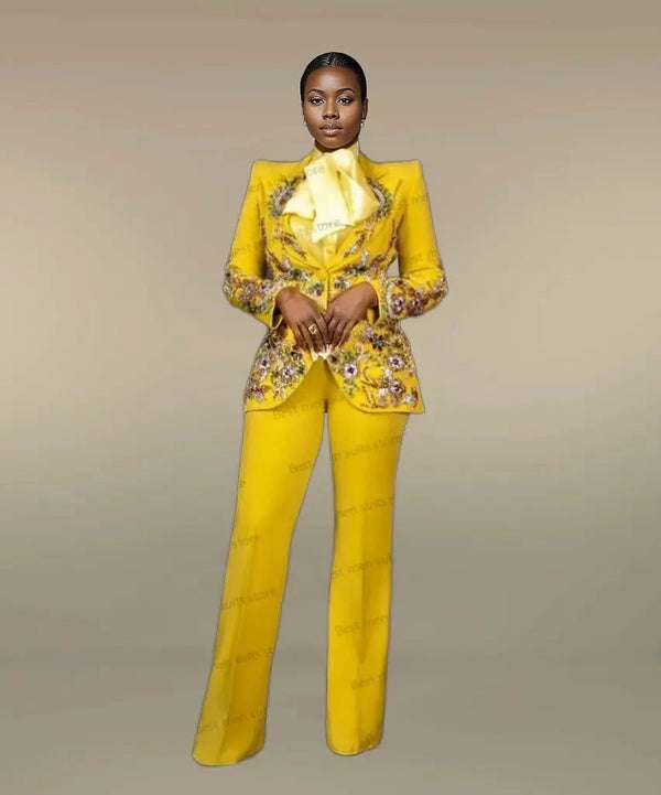 EM Luxury Crystal Beads Women Suit - ShopEbonyMonique