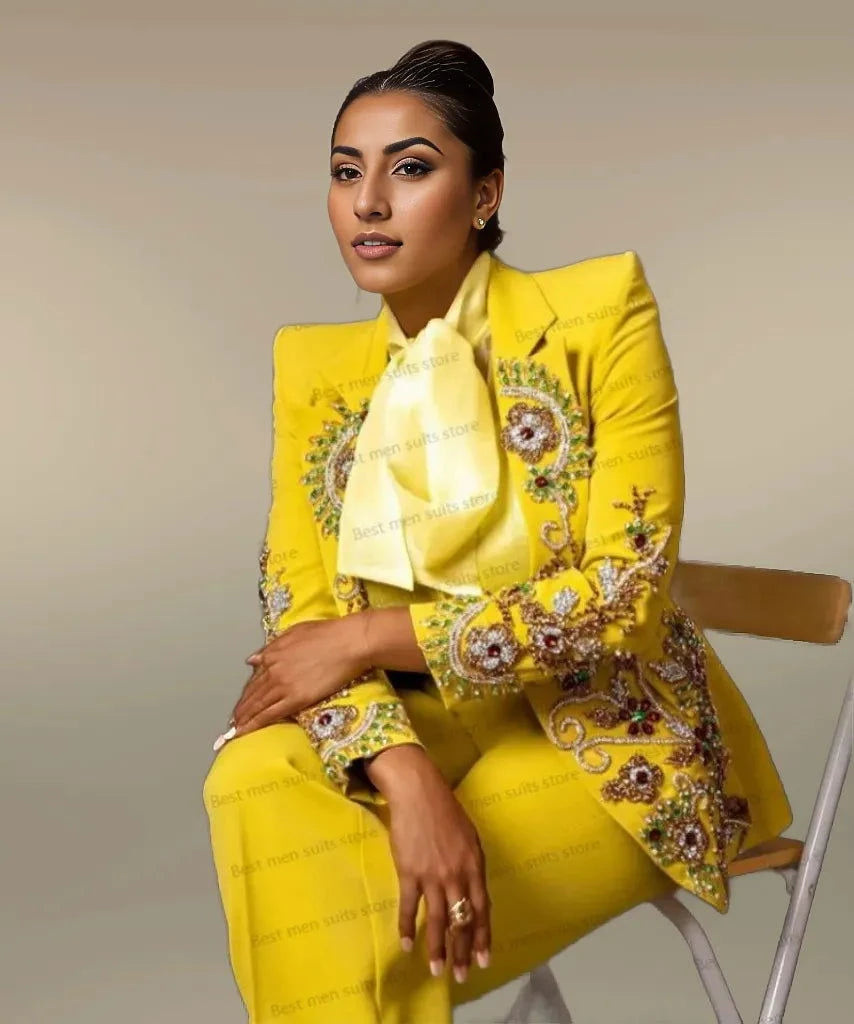 EM Luxury Crystal Beads Women Suit - ShopEbonyMonique