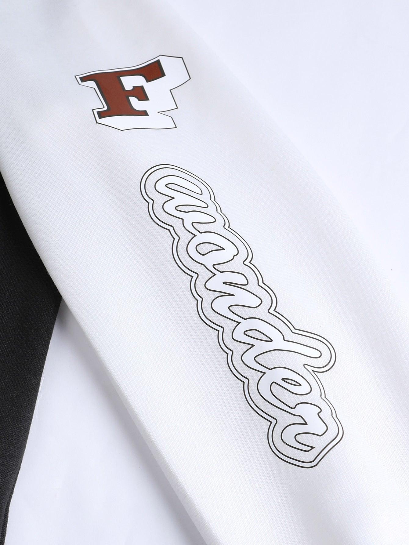 EM Men Letter Graphic Varsity Jacket Without Hoodie - ShopEbonyMonique