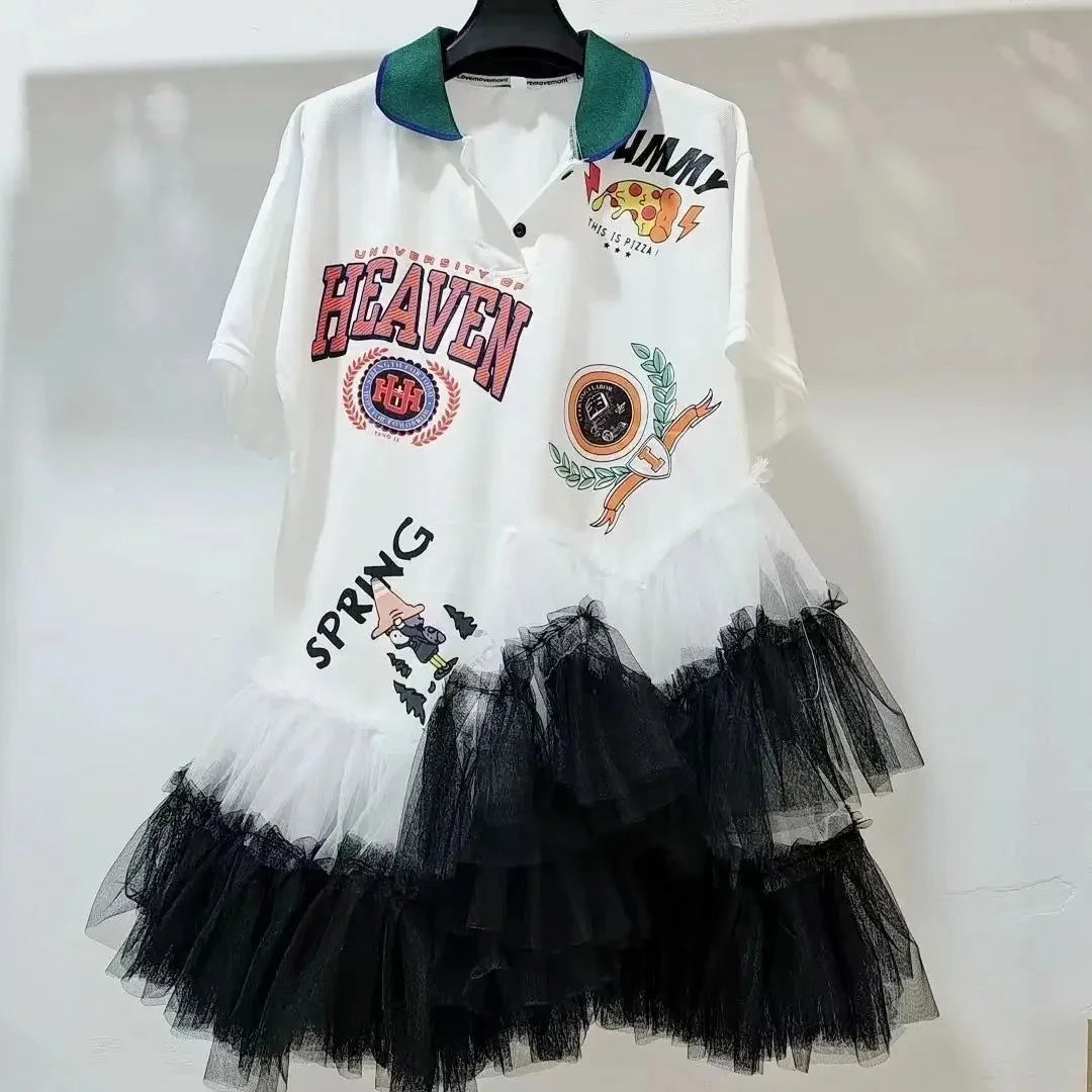 EM Mesh Splicing Ruffles Shirts - ShopEbonyMonique