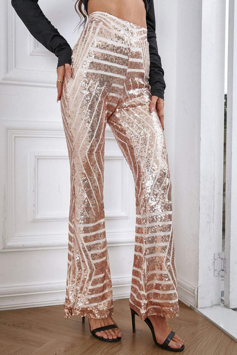 EM Sequin High Waist Flared Pants - ShopEbonyMonique