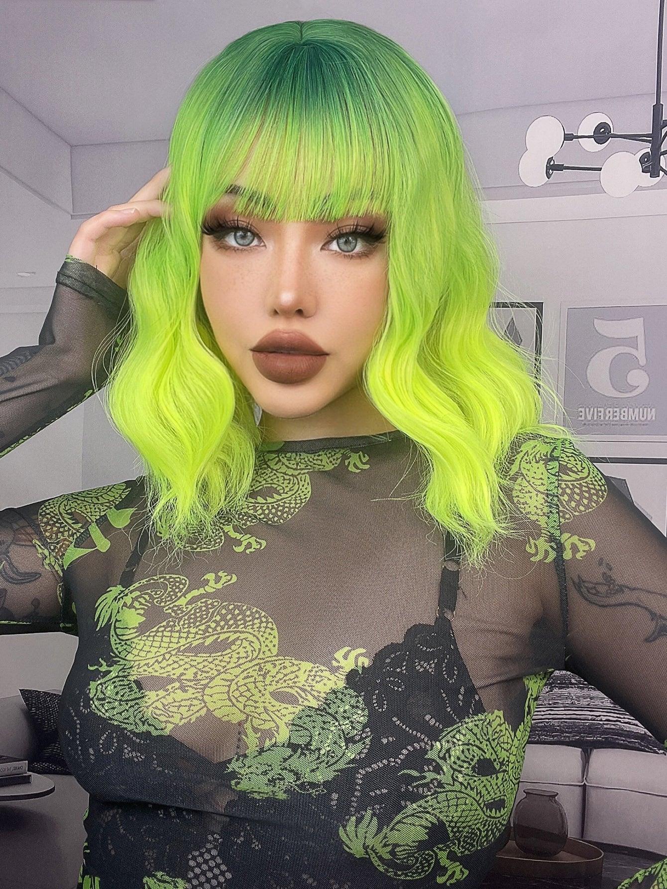 EM Short Curly Synthetic Wig With Bangs - ShopEbonyMonique