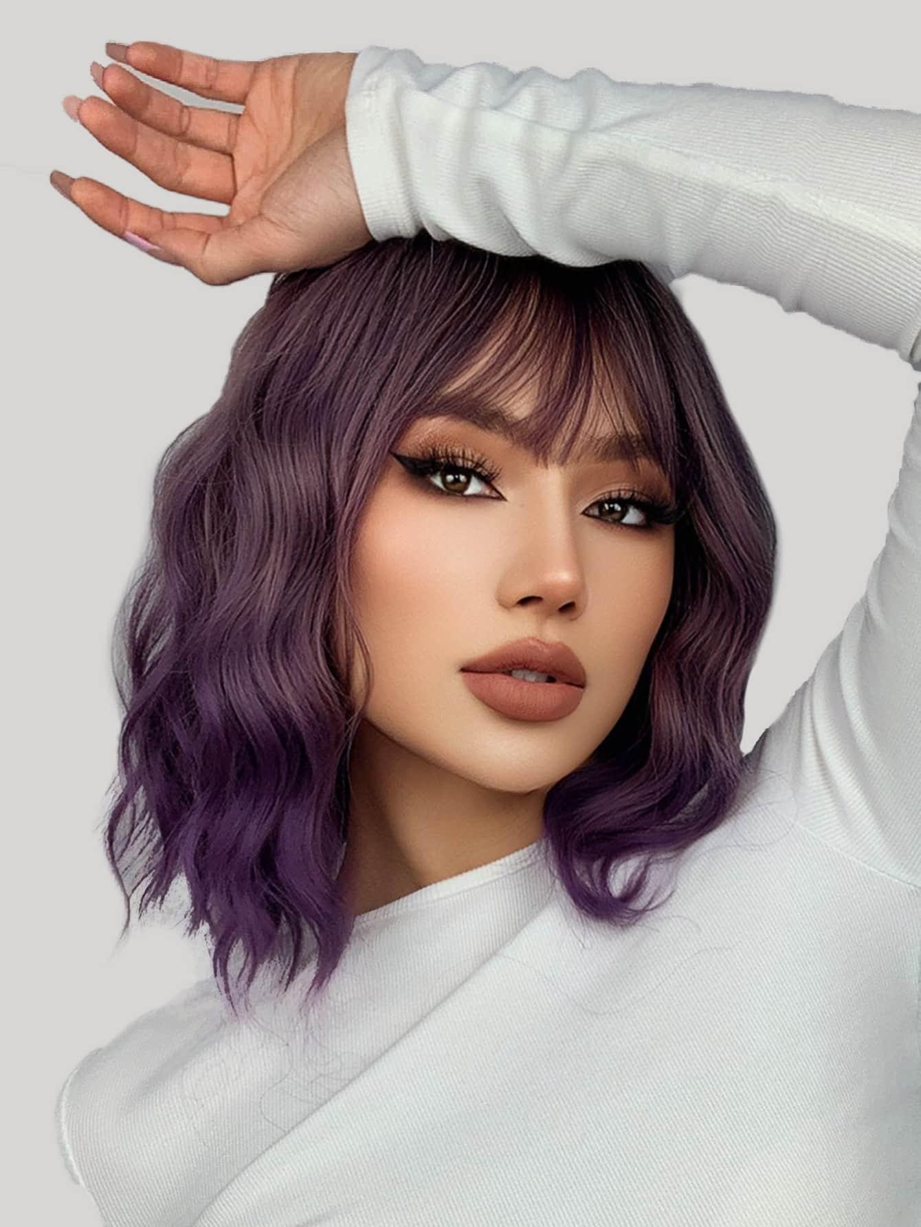 EM Short Curly Synthetic Wig With Bangs - ShopEbonyMonique