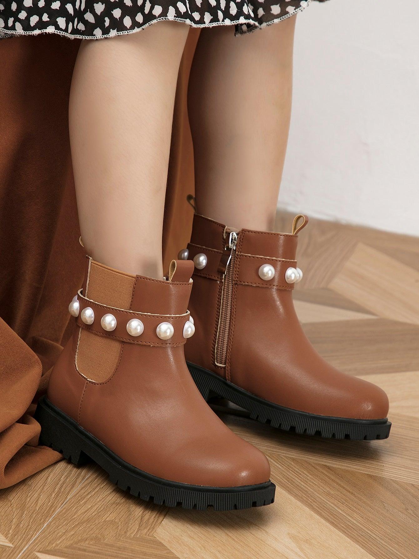 EM Side Zipper  Kids Boots - ShopEbonyMonique