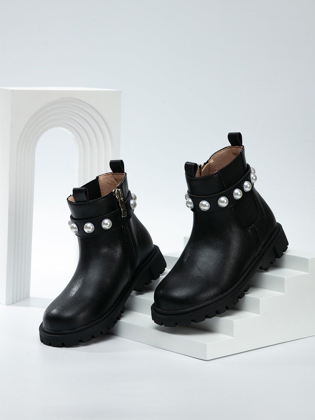 EM Side Zipper  Kids Boots - ShopEbonyMonique