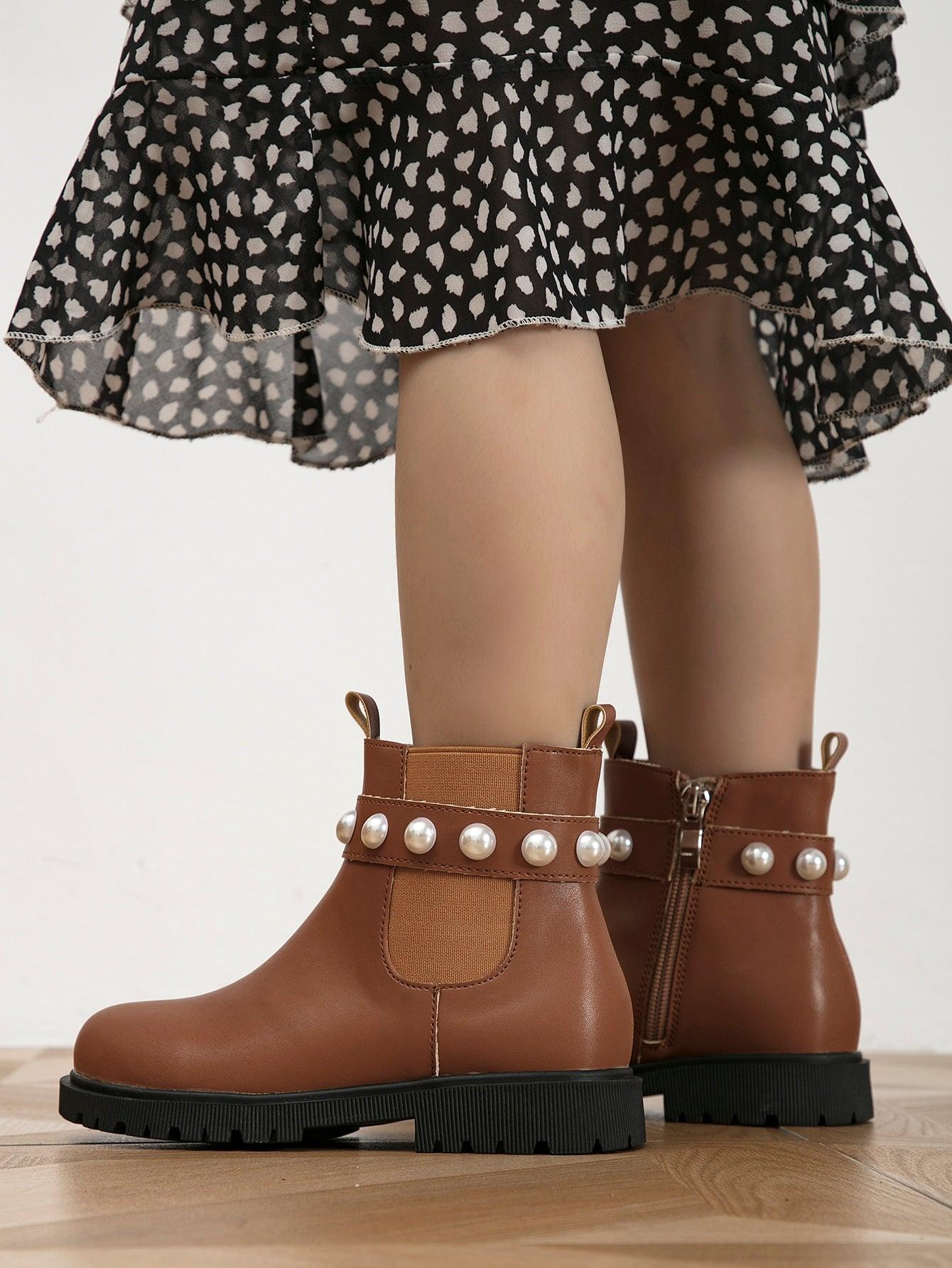 EM Side Zipper  Kids Boots - ShopEbonyMonique
