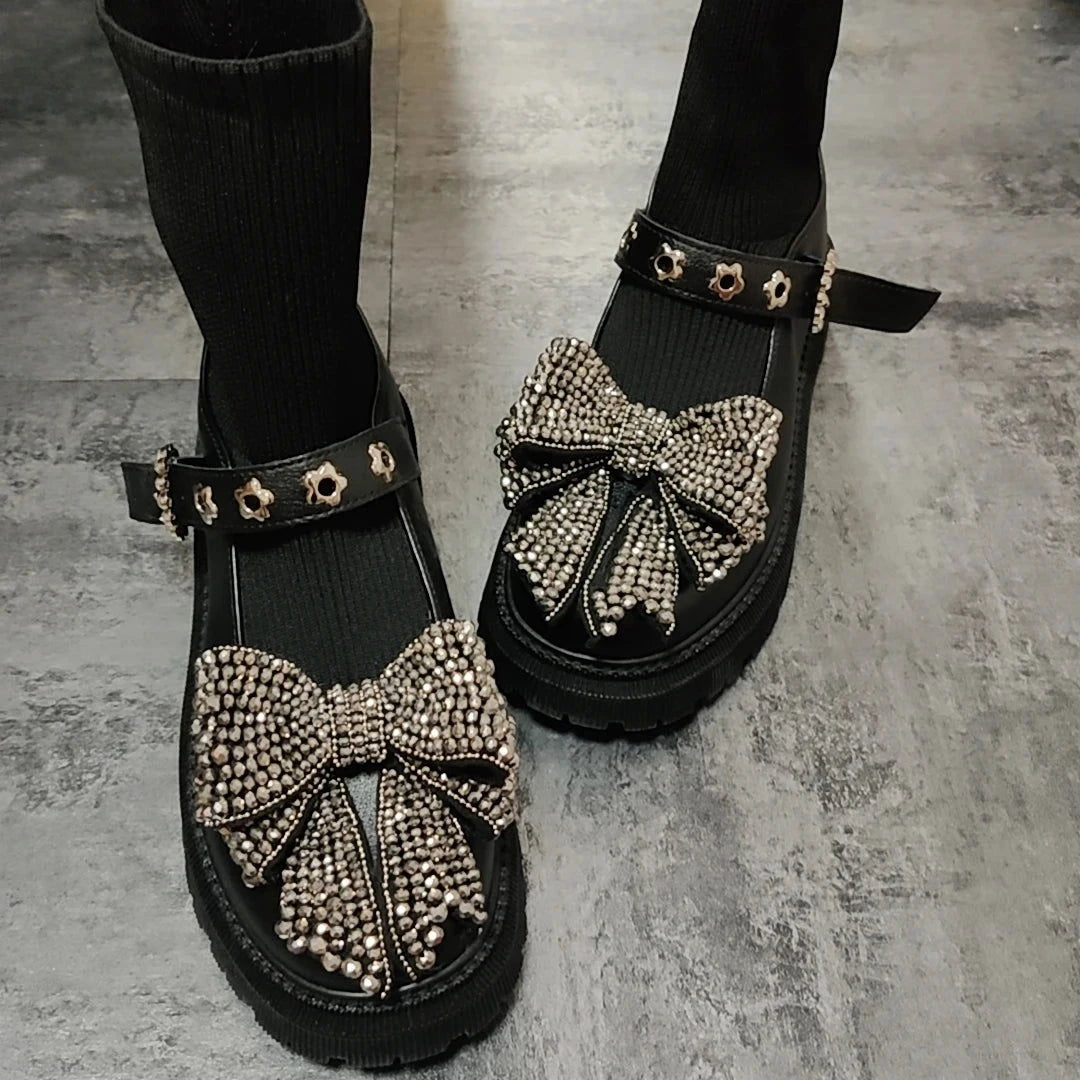 EM Socks Rhinestones  Ankle Boots - ShopEbonyMonique