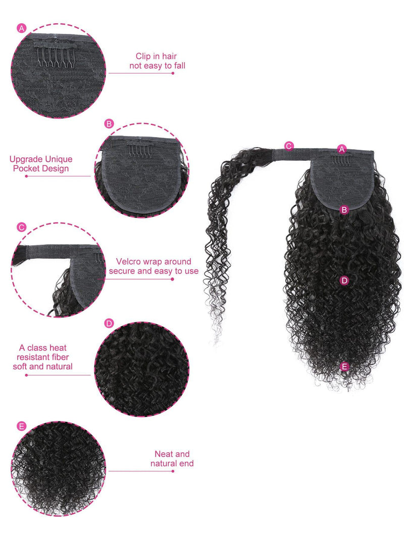 EM  Curly Wrap Around Ponytail Human Hair Extension - ShopEbonyMonique