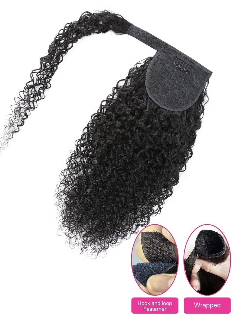 EM  Curly Wrap Around Ponytail Human Hair Extension - ShopEbonyMonique
