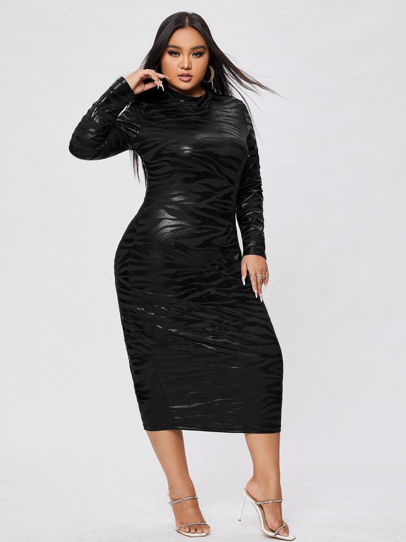 EM  Zebra  Neck Dress - ShopEbonyMonique