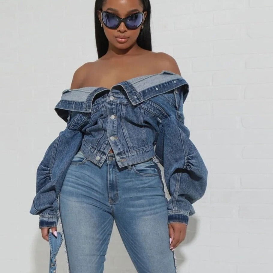 EbonyMonique Blue Vintage Denim Jacket - ShopEbonyMonique