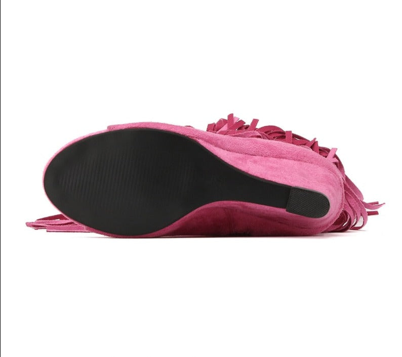 FRINGE Wedge High Heel - ShopEbonyMonique