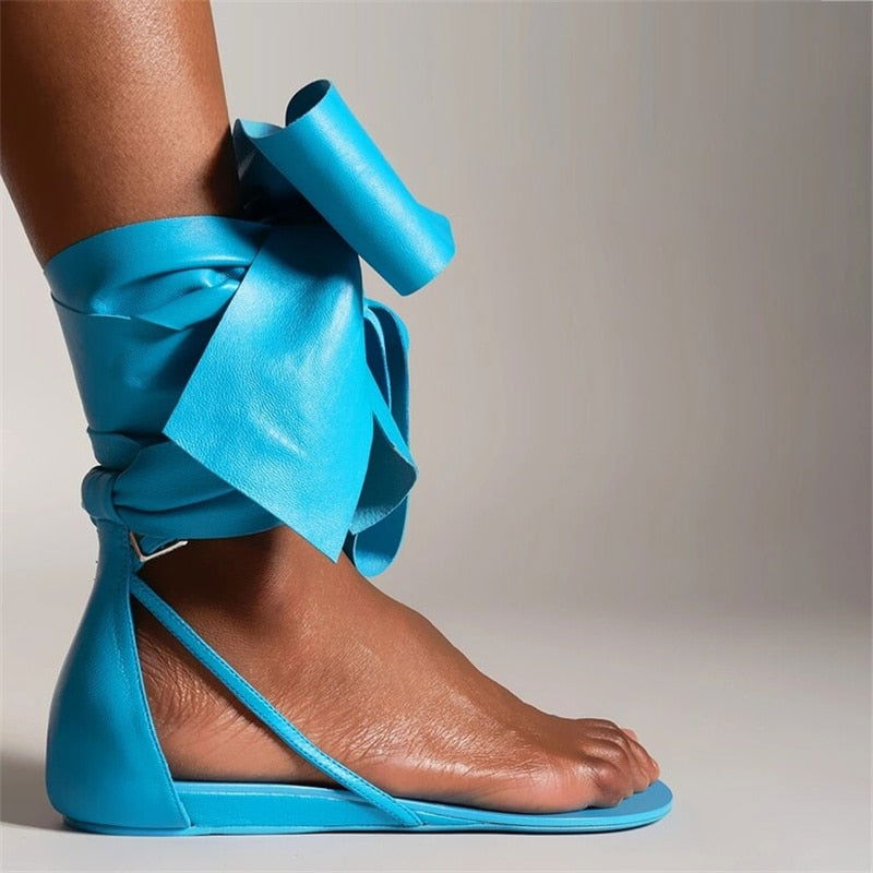 Fashion Bow Flat Sandals - ShopEbonyMonique