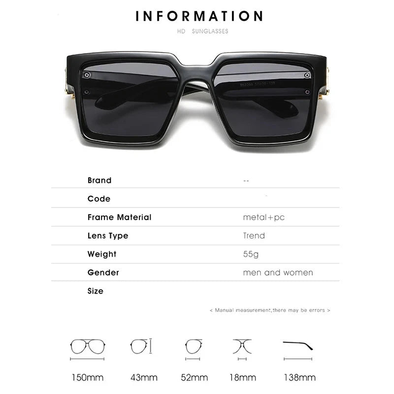 Fashion Classic  Square Sunglasses - ShopEbonyMonique