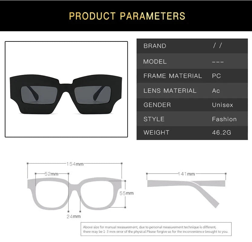 Fashion Square Wide Frame Sunglasses - ShopEbonyMonique