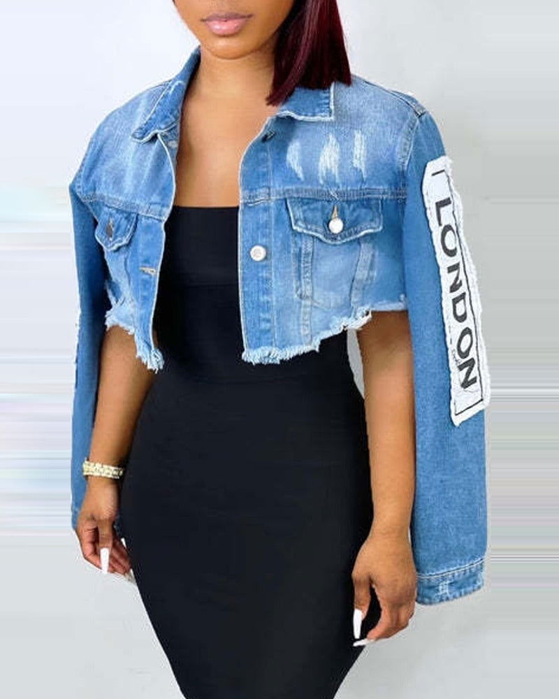 Fashion Tour  Crop Denim Jacket - ShopEbonyMonique