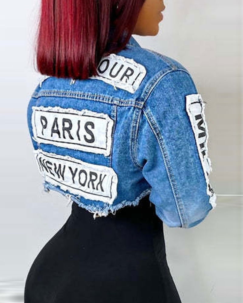 Fashion Tour  Crop Denim Jacket - ShopEbonyMonique