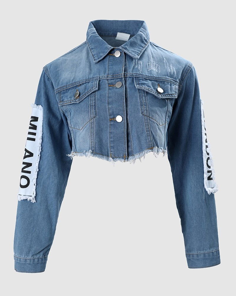 Fashion Tour  Crop Denim Jacket - ShopEbonyMonique