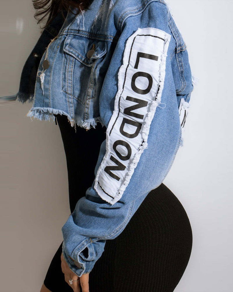 Fashion Tour  Crop Denim Jacket - ShopEbonyMonique