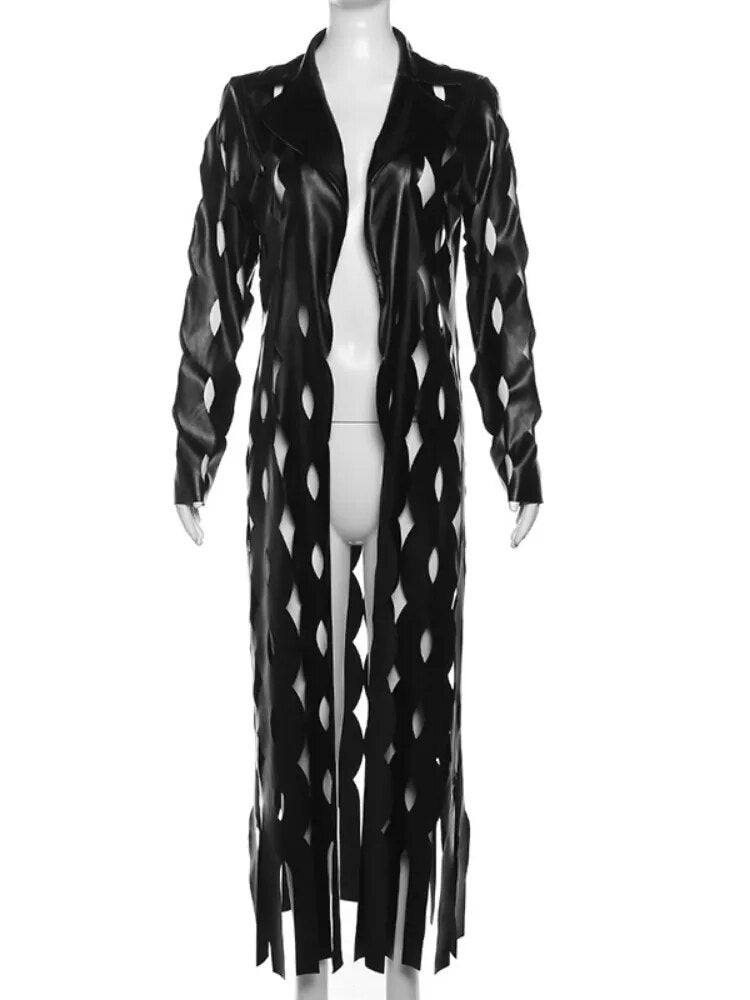 Faux Leather Trench Coat - ShopEbonyMonique