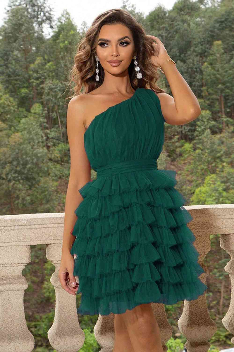 Flare One-Shoulder Sleeveless Dress - ShopEbonyMonique