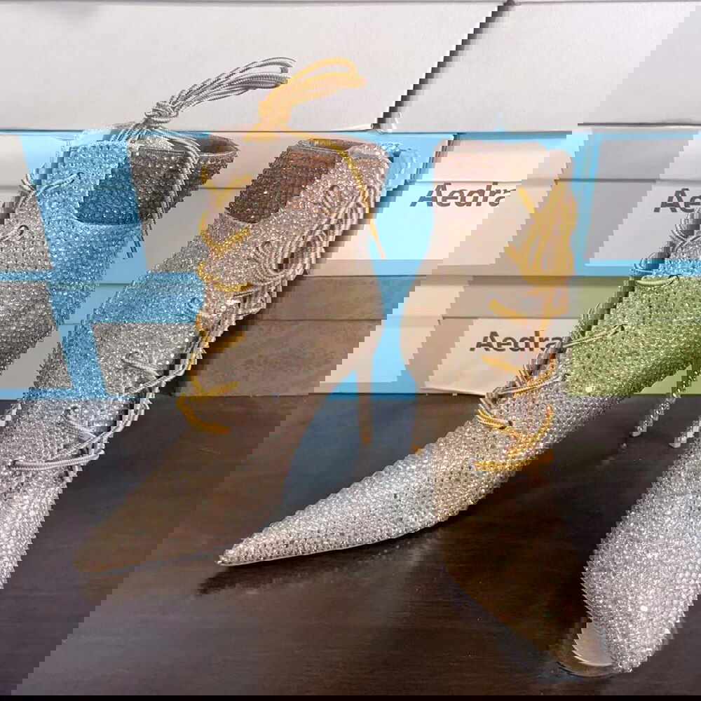 Flash Diamonds High-Heeled Short Boots - ShopEbonyMonique