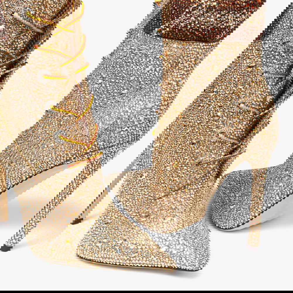 Flash Diamonds High-Heeled Short Boots - ShopEbonyMonique
