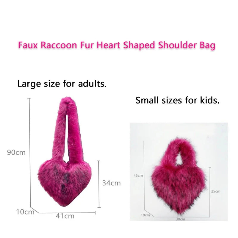 Fluffy Plush Winter Heart Handbags - ShopEbonyMonique