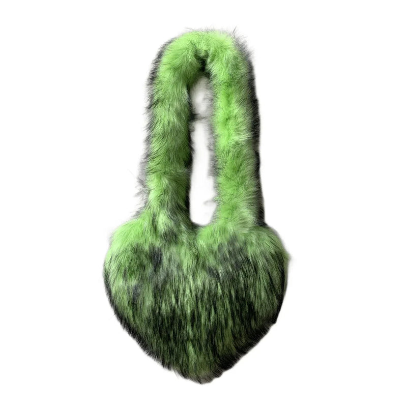 Fluffy Plush Winter Heart Handbags - ShopEbonyMonique