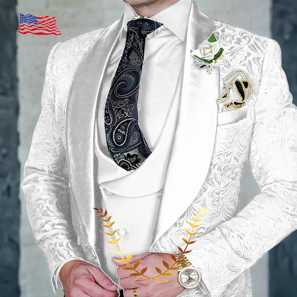 EM Floral Men's Three Piece Slim Suit - ShopEbonyMonique