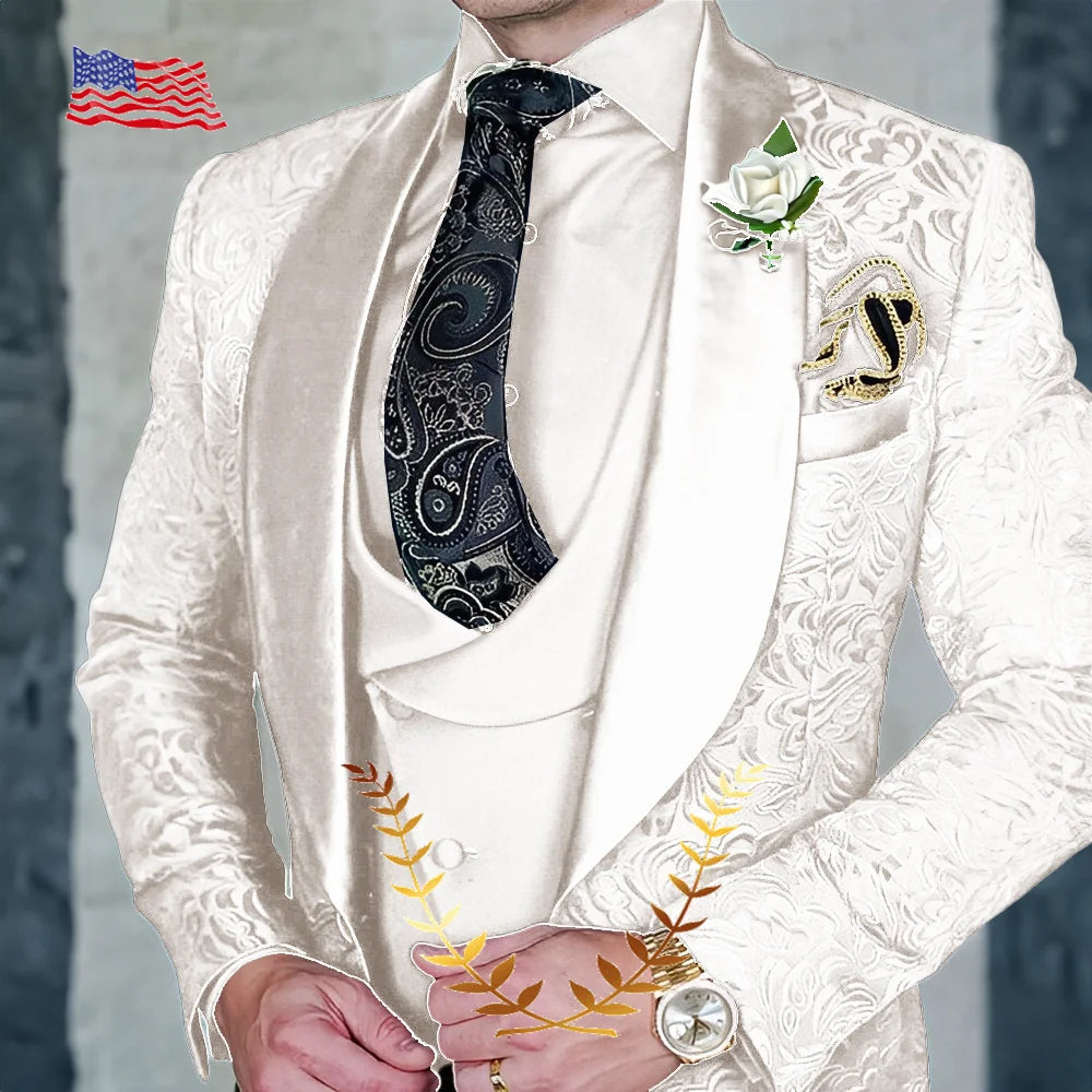 EM Floral Men's Three Piece Slim Suit - ShopEbonyMonique