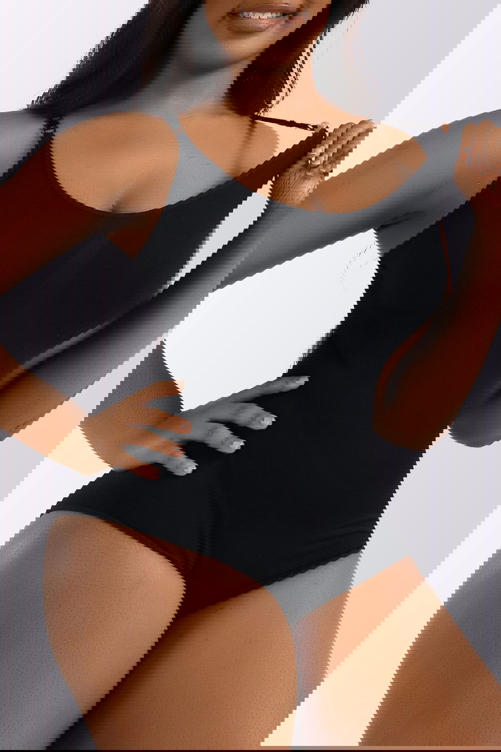 Full Size Spaghetti Strap Shaping Bodysuit - ShopEbonyMonique