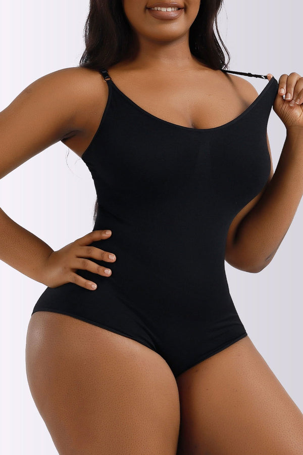 Full Size Spaghetti Strap Shaping Bodysuit - ShopEbonyMonique