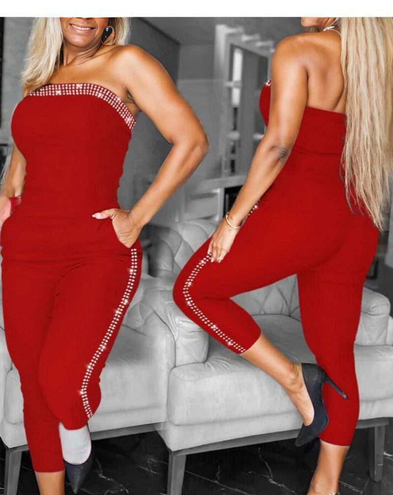 Geometric  Pocket  Jumpsuit - ShopEbonyMonique