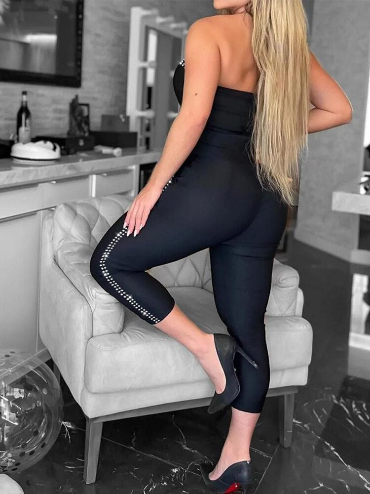 Geometric  Pocket  Jumpsuit - ShopEbonyMonique