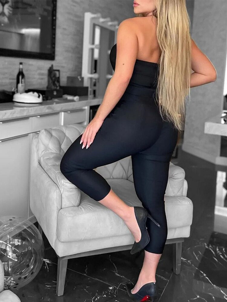 Geometric  Pocket  Jumpsuit - ShopEbonyMonique