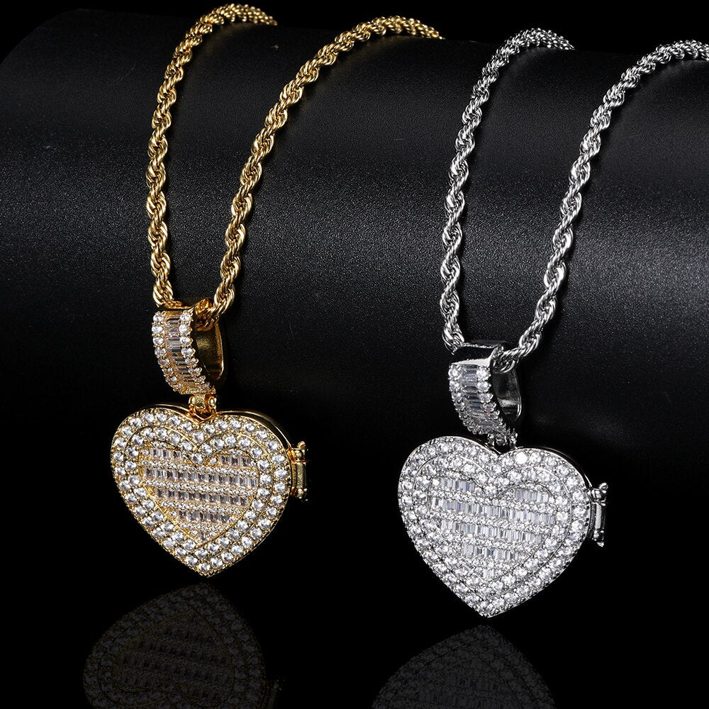 Heart Pendant Custom Photo Necklace - ShopEbonyMonique