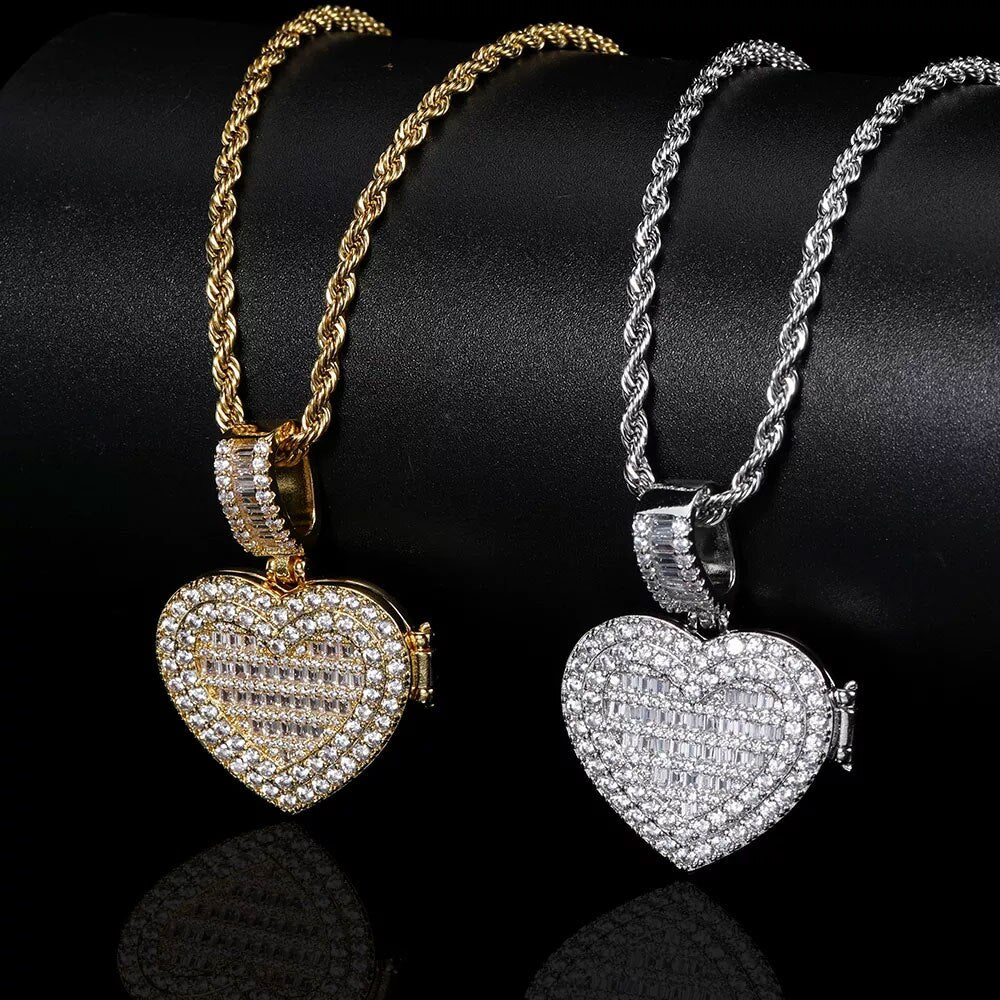 Heart Pendant Custom Photo Necklace - ShopEbonyMonique