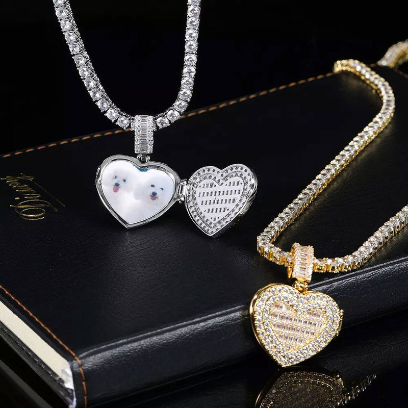Heart Pendant Custom Photo Necklace - ShopEbonyMonique