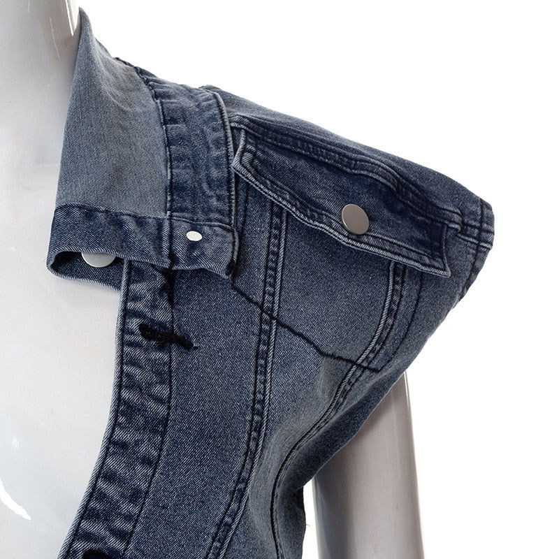 High Slit Denim Dress - ShopEbonyMonique