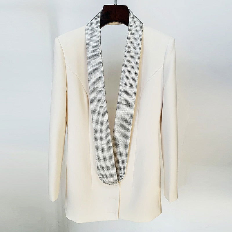 Hot Shawl Collar Backless Blazer - ShopEbonyMonique