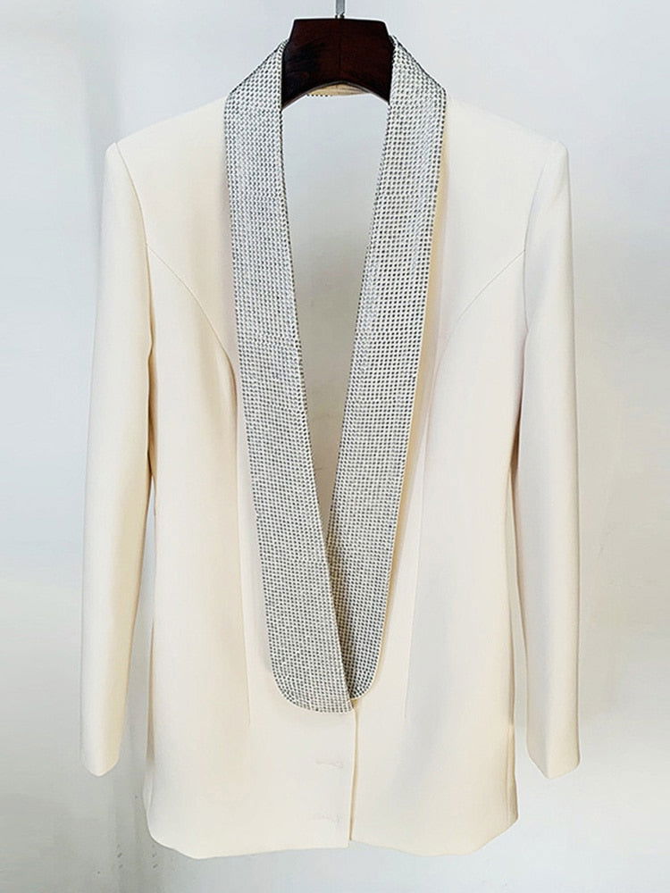 Hot Shawl Collar Backless Blazer - ShopEbonyMonique