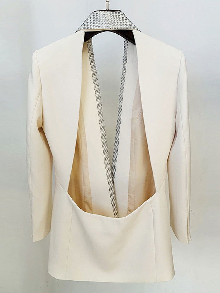 Hot Shawl Collar Backless Blazer - ShopEbonyMonique