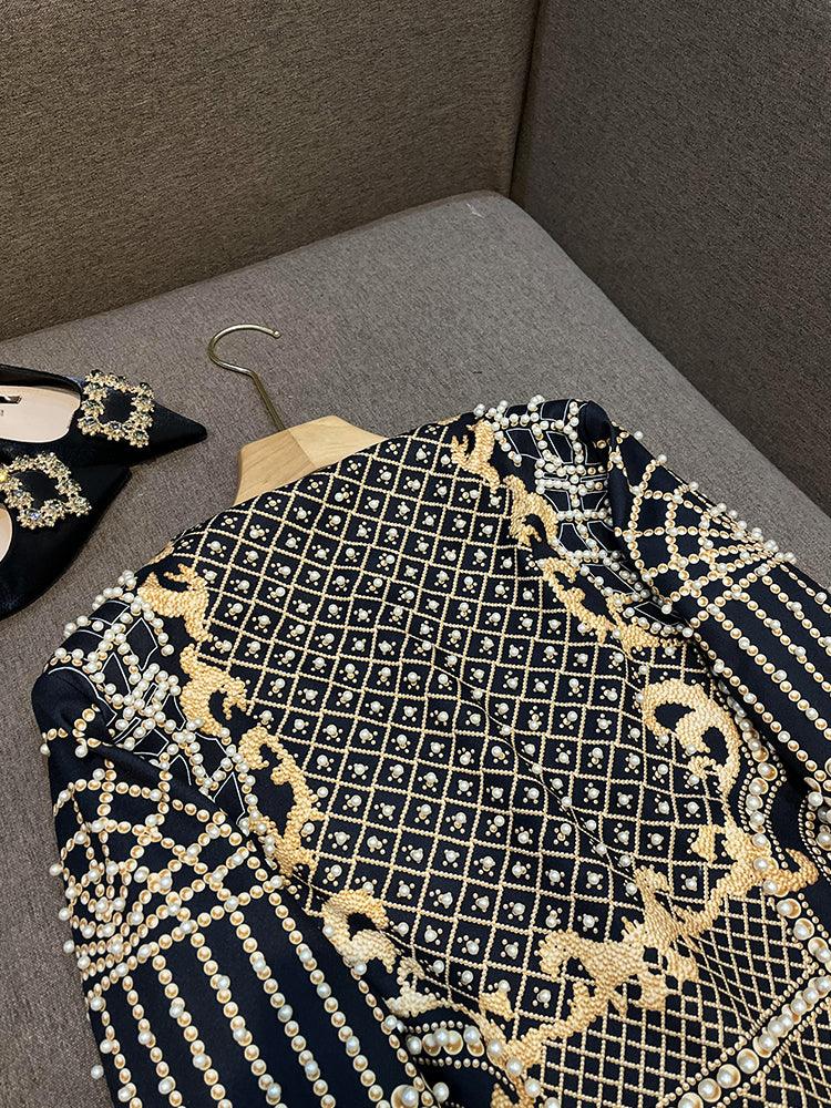 Luxury Beaded Retro Blazer - ShopEbonyMonique