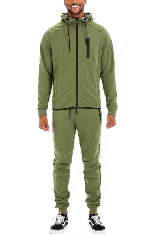 Mens Full Zip Sweat Pant Sweat Set - ShopEbonyMonique