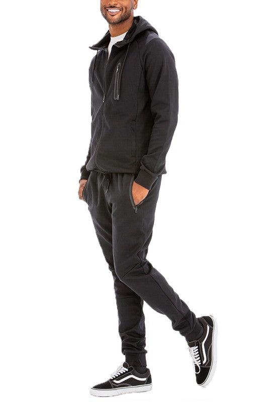 Mens Full Zip Sweat Pant Sweat Set - ShopEbonyMonique